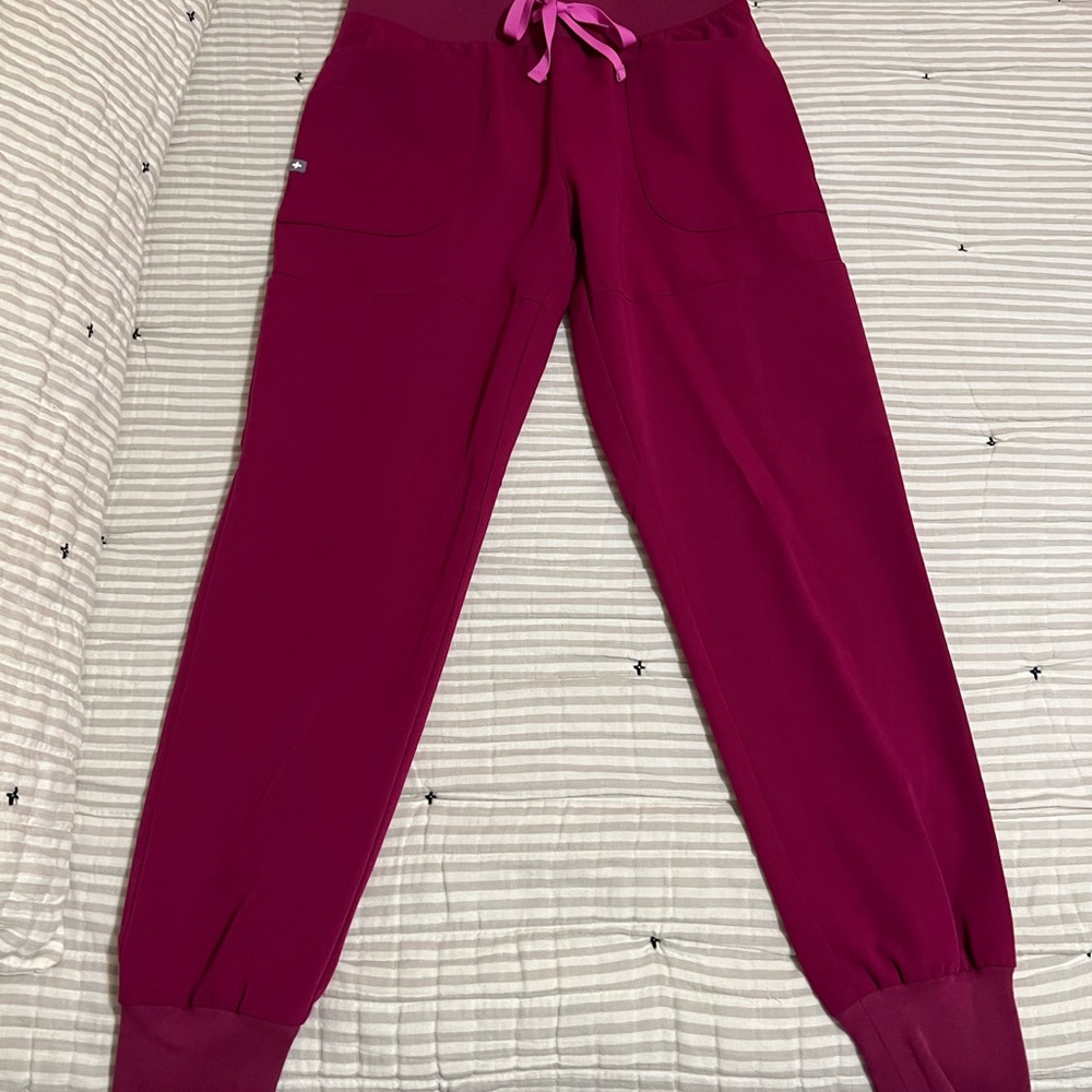 FIGS small skinny jogger special edition magenta color